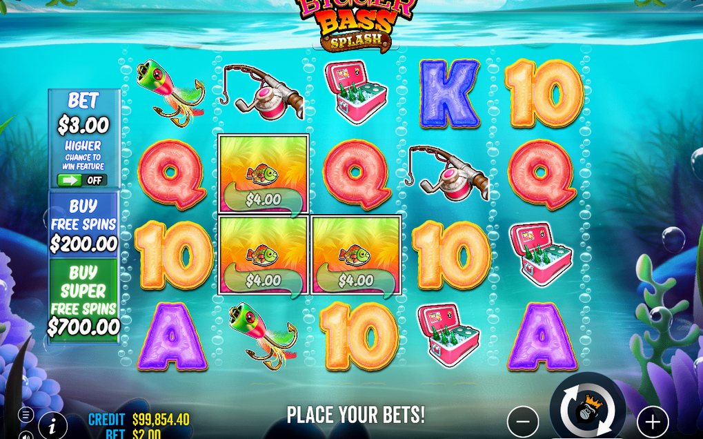 Win screen showing the amount won on the paid line