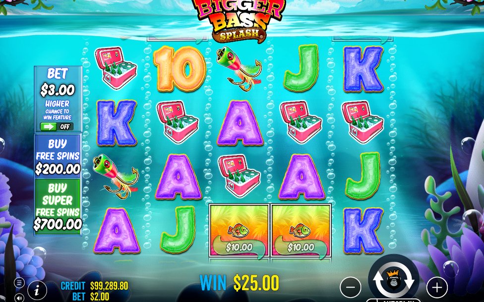 Base game grid, five reels by four rows