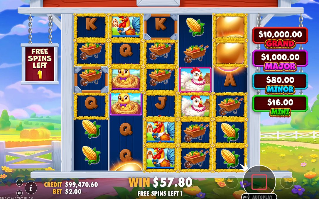 Win screen with symbols paying left to right