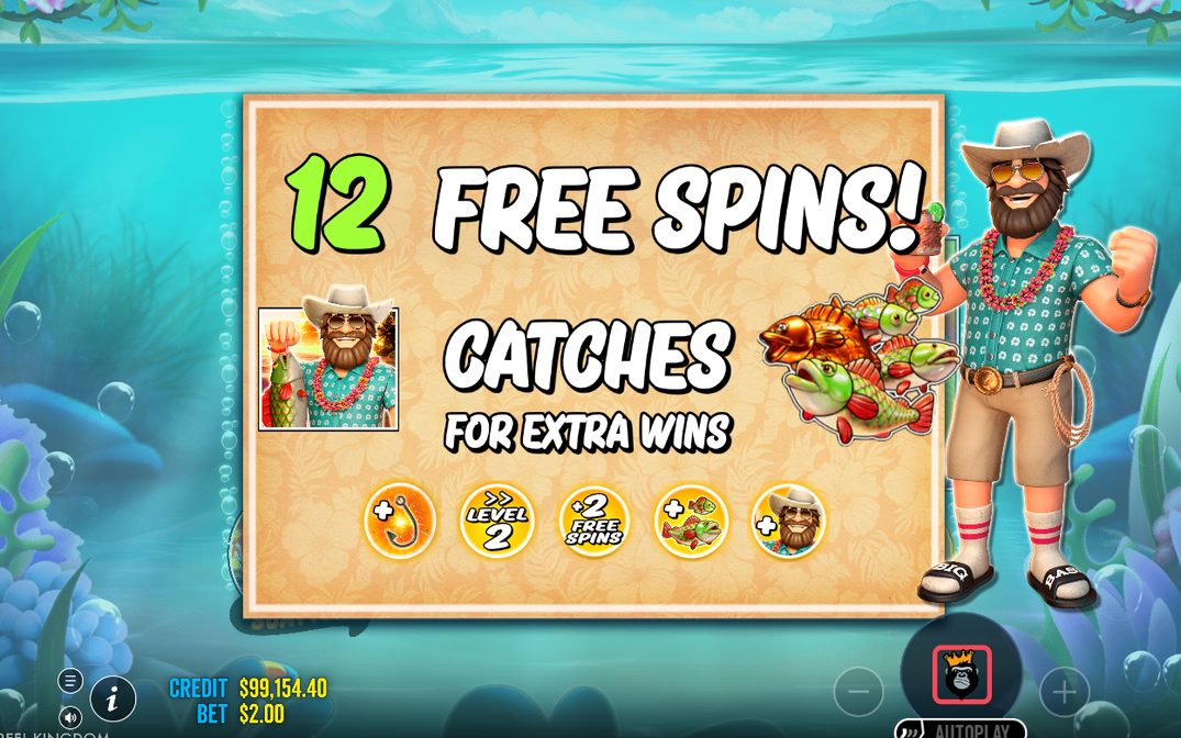 Free Spins round, Wild collecting the fish money values